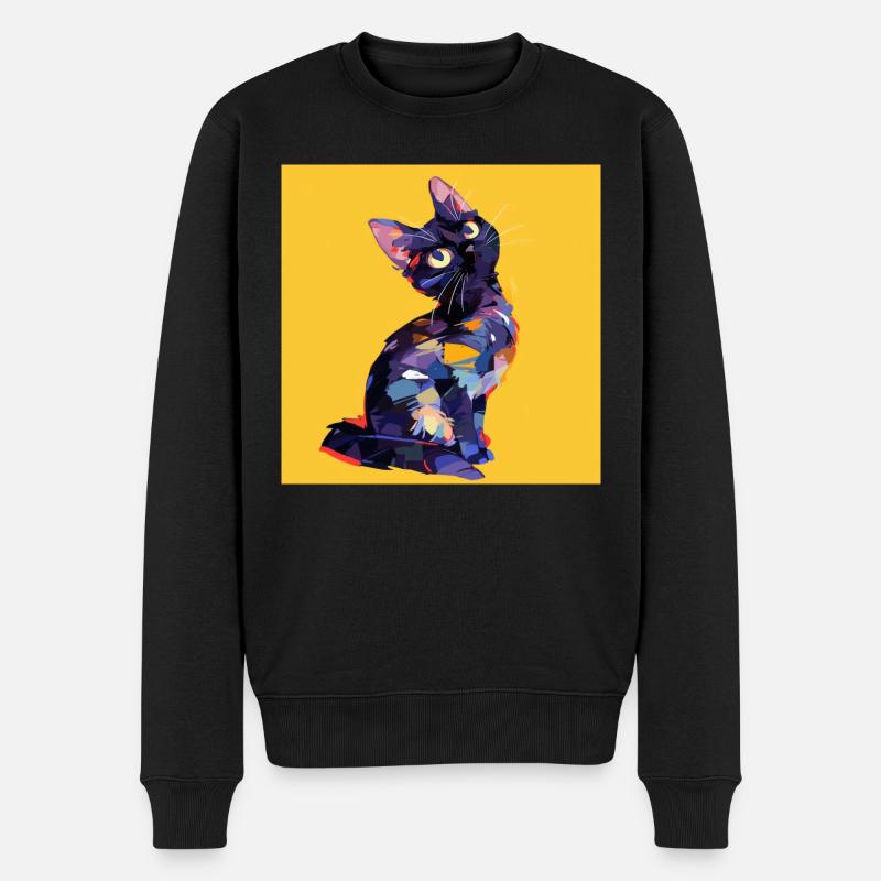 Chat, Motif De Chat - Pull Premium bio Homme - noir