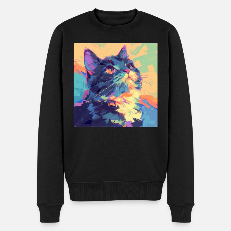 Chat, Motif De Chat - Pull Premium bio Homme - noir