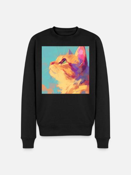 Cat, Cat Motif - Men's Premium Organic Jumper - black