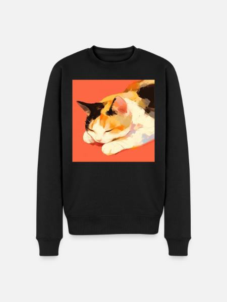 Cat, Cat Motif - Men's Premium Organic Jumper - black
