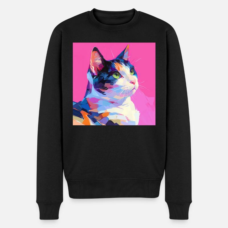 Chat, Motif De Chat - Pull Premium bio Homme - noir