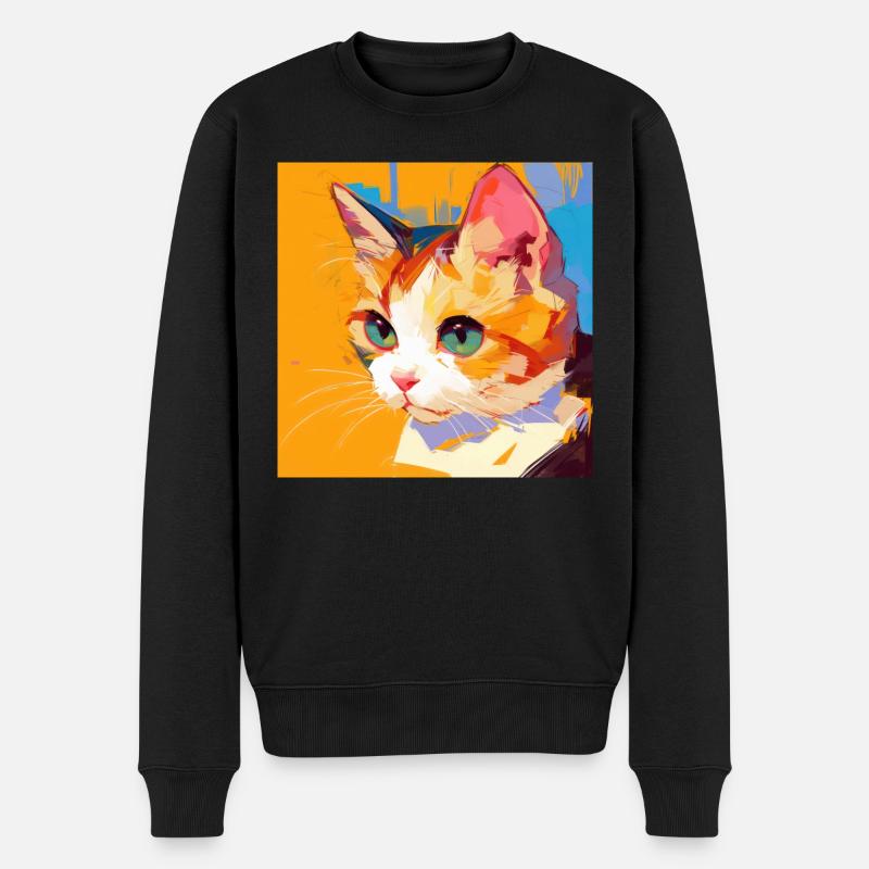 Chat, Motif De Chat - Pull Premium bio Homme - noir