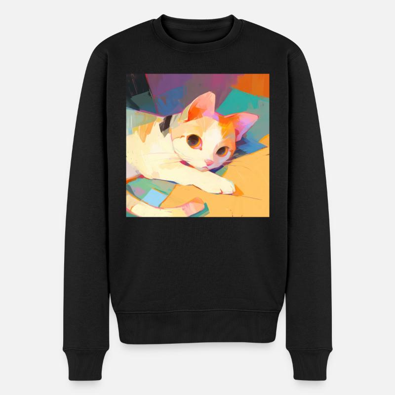 Chat, Motif De Chat - Pull Premium bio Homme - noir