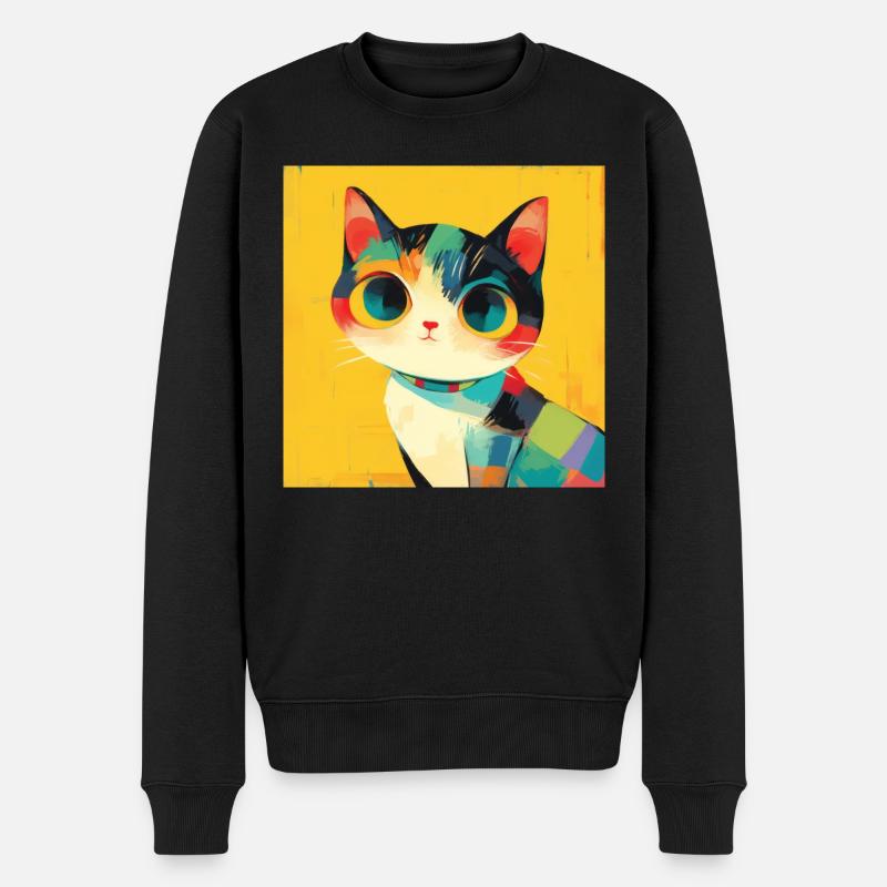 Chat, Motif De Chat - Pull Premium bio Homme - noir