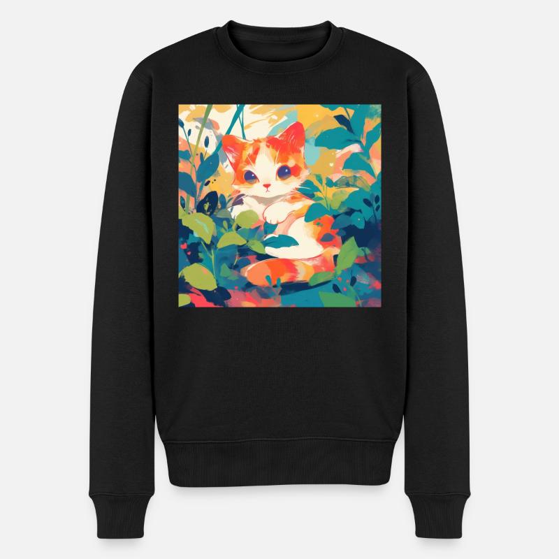 Chat, Motif De Chat - Pull Premium bio Homme - noir