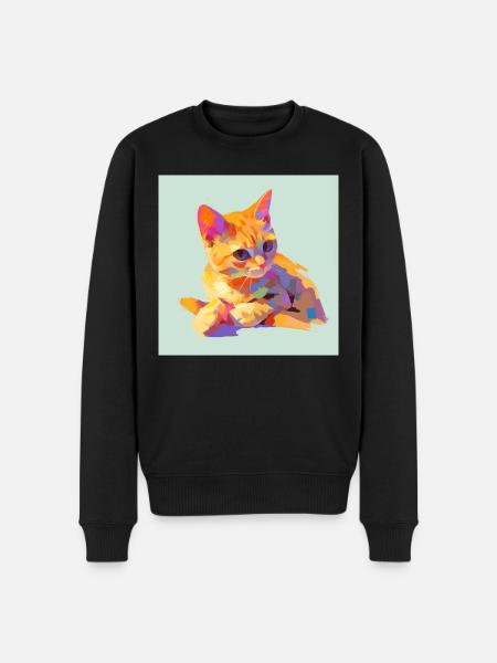 Chat, Motif De Chat - Pull Premium bio Homme - noir