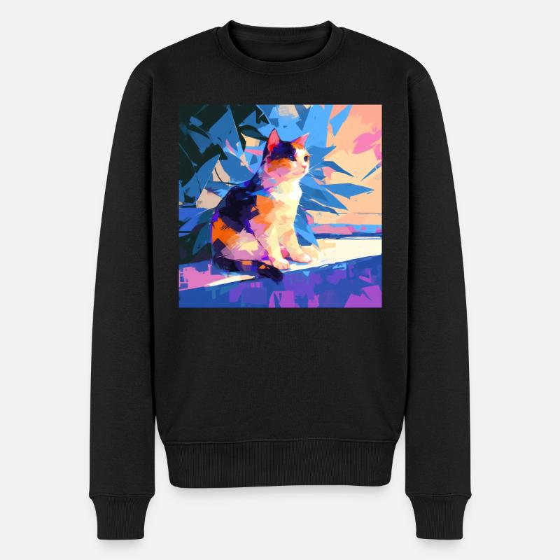 Chat, Motif De Chat - Pull Premium bio Homme - noir