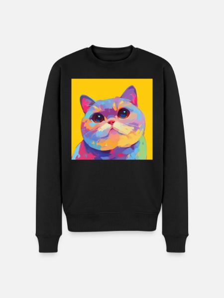 Chat, Motif De Chat - Pull Premium bio Homme - noir