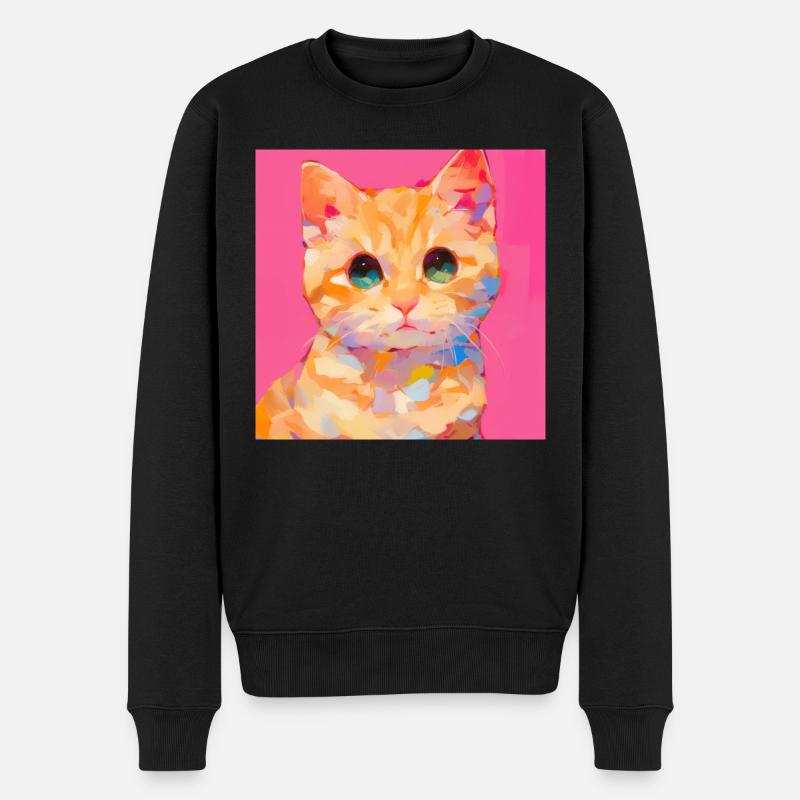 Chat, Motif De Chat - Pull Premium bio Homme - noir