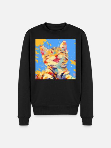 Chat, Motif De Chat - Pull Premium bio Homme - noir