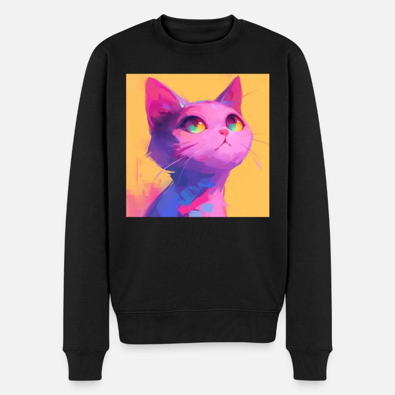Chat, Motif De Chat - Pull Premium bio Homme - noir