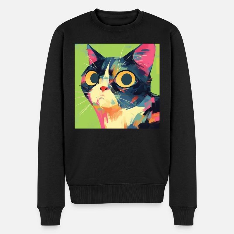 Chat, Motif De Chat - Pull Premium bio Homme - noir