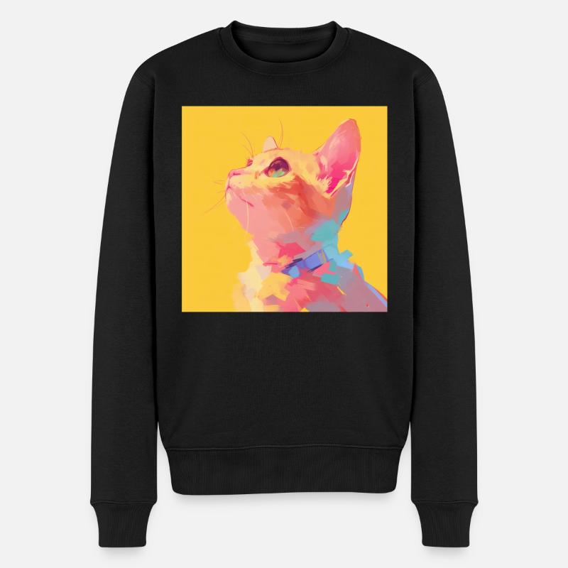 Chat, Motif De Chat - Pull Premium bio Homme - noir