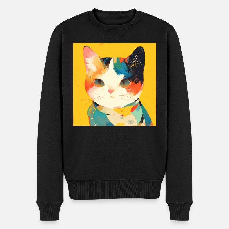 Chat, Motif De Chat - Pull Premium bio Homme - noir