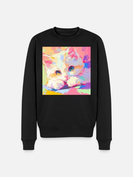 Cat, Cat Motif - Men's Premium Organic Jumper - black