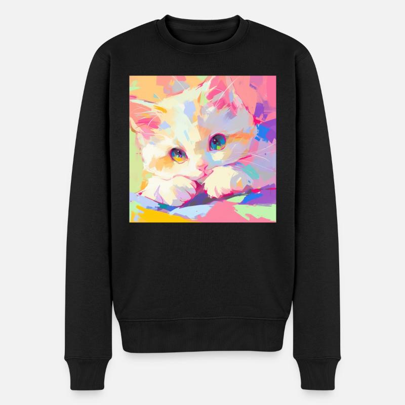 Chat, Motif De Chat - Pull Premium bio Homme - noir