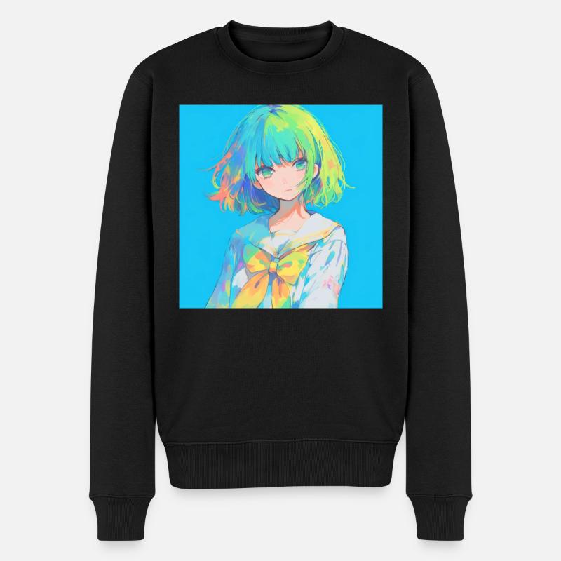 Anime, Écolière, Waifu, Japon - Pull Premium bio Homme - noir