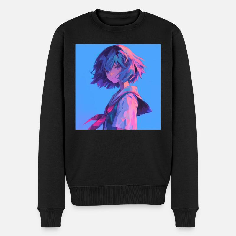Anime, Écolière, Waifu, Japon - Pull Premium bio Homme - noir