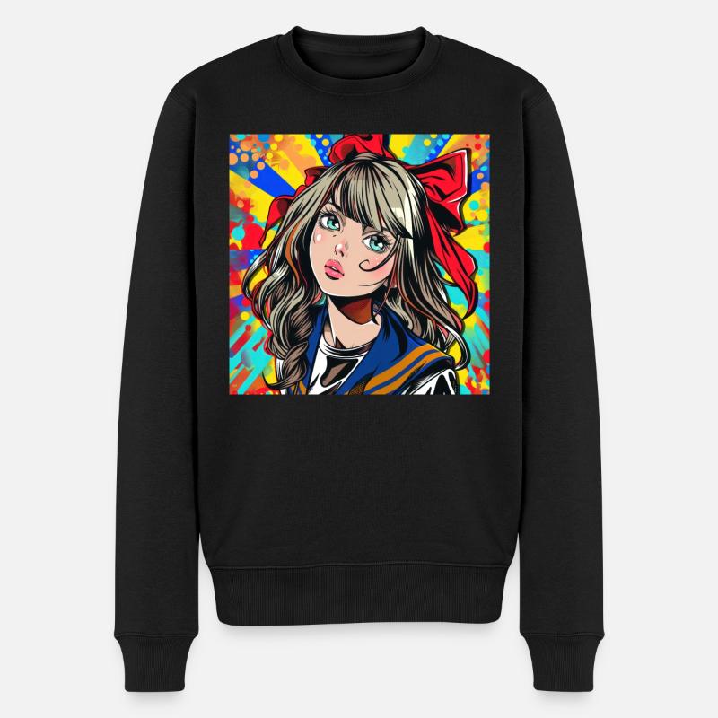 Anime, Waifu, Japon - Pull Premium bio Homme - noir