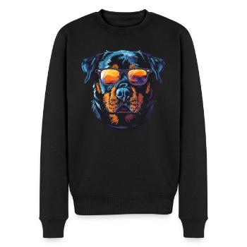 Rottweiler Hund - Männer Premium Bio Pullover - Schwarz - Vorne - Nico (187cm)