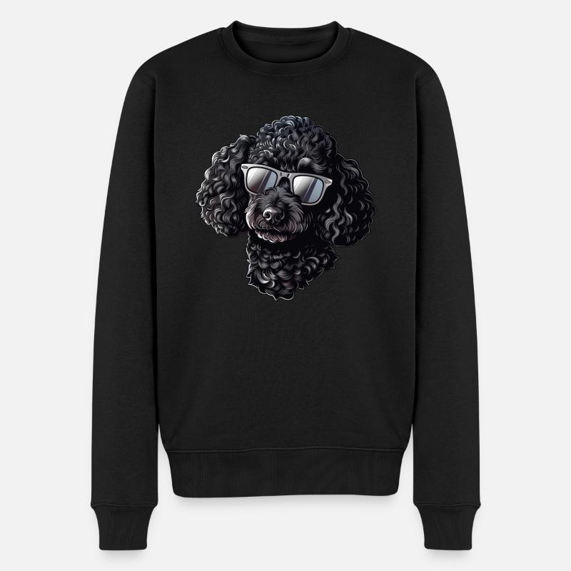 Pudel Sonnenbrille Sommer - Männer Premium Bio Pullover - Schwarz