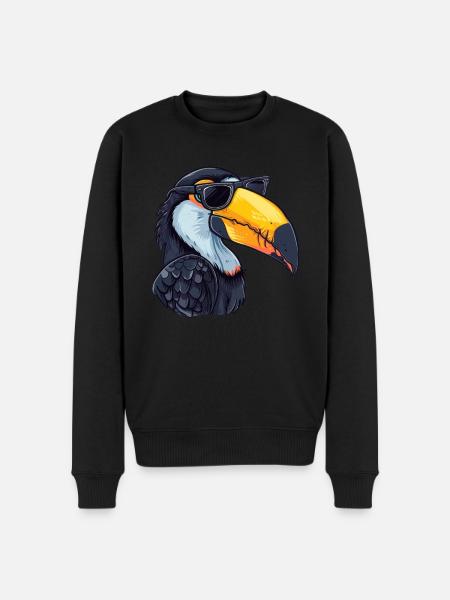 Toucan, Sunglasses, Summer, Gift - Men's Premium Organic Jumper - black