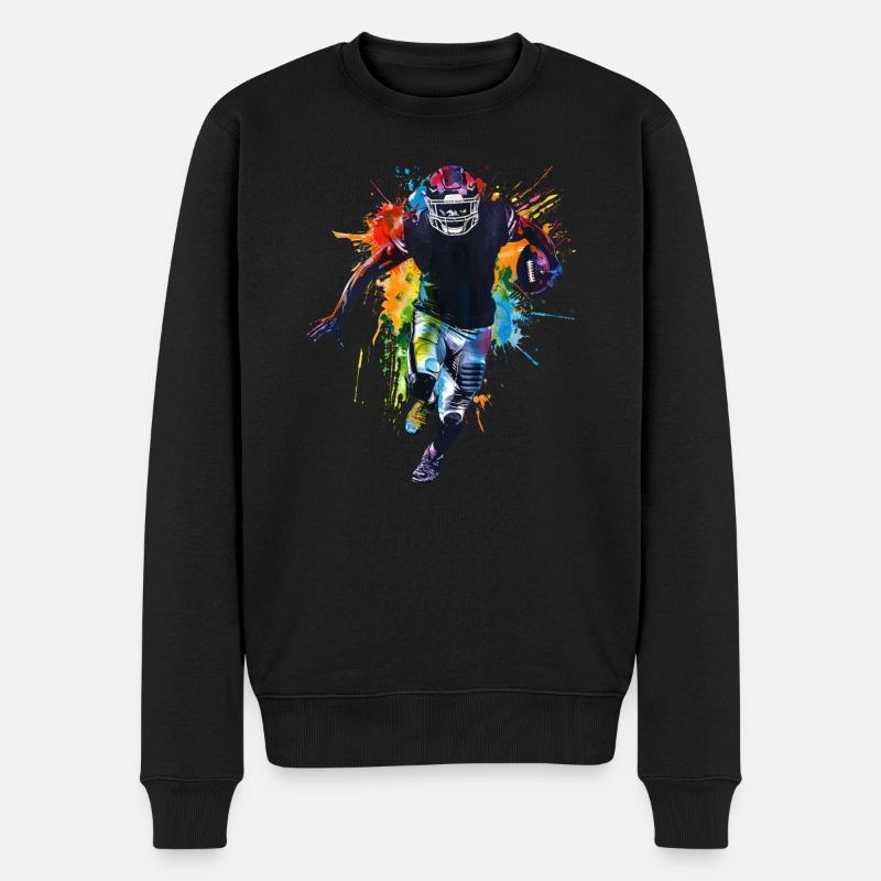 American Football Player - Männer Premium Bio Pullover - Schwarz