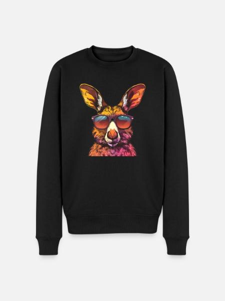 Funny Kangaroo Sunglasses - Men's Premium Organic Jumper - black