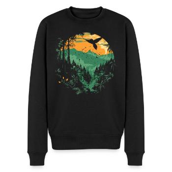 Kolibri Vogel Natur Tiere Wildnis Nektar - Männer Premium Bio Pullover - Schwarz - Vorne - Nico (187cm)