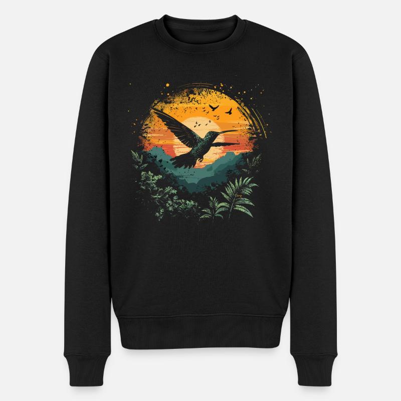 Kolibri Vogel Natur Tiere Wildnis Nektar - Männer Premium Bio Pullover - Schwarz