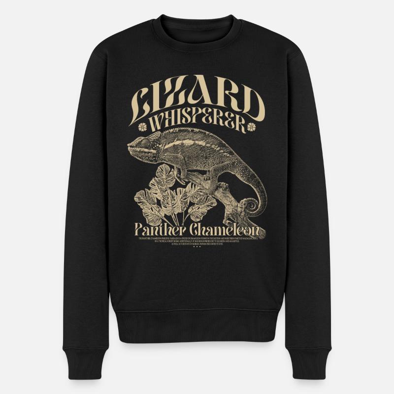 Pantherchamäleon Chamäleon Echsenflüsterer - Männer Premium Bio Pullover - Schwarz