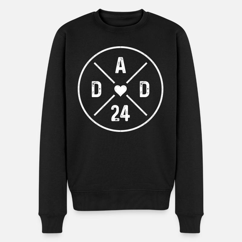 Dad 24 Baby Ankündigung Vater Nachwuchs Papa 2024 - Männer Premium Bio Pullover - Schwarz