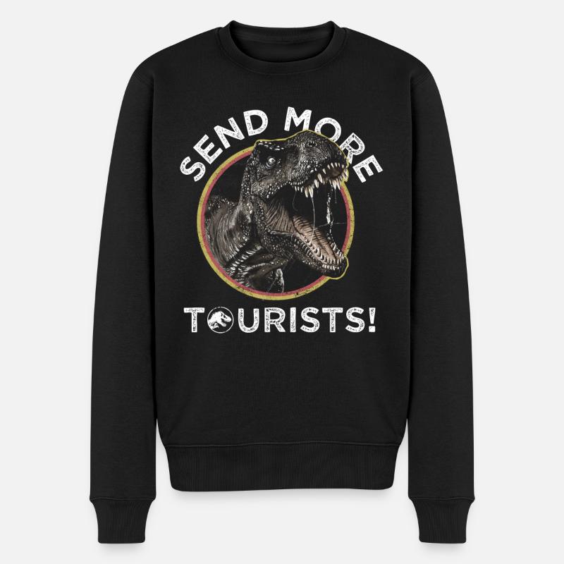 Jurassic Park T-Rex Send More Tourists! - Männer Premium Bio Pullover - Schwarz