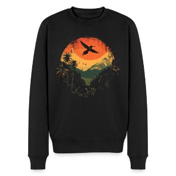 Kolibri Vogel Natur Tiere Wildnis Nektar - Männer Premium Bio Pullover - Schwarz - Vorne - Nico (187cm)