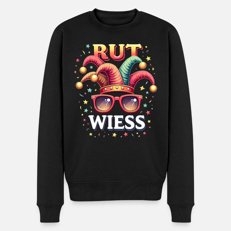 Köln Rut und Wiess - Karneval Outfit - Männer Premium Bio Pullover - Schwarz