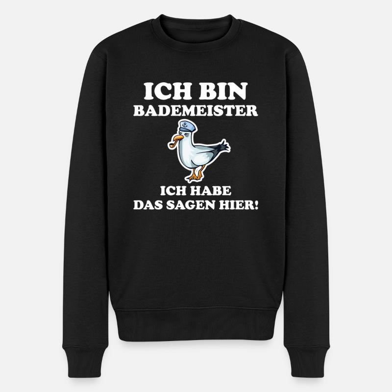 Bademeister - Männer Premium Bio Pullover - Schwarz