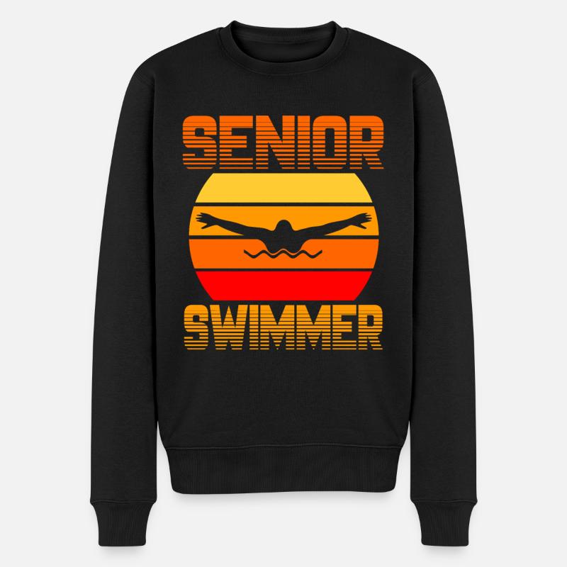 Senior Swimmer - Männer Premium Bio Pullover - Schwarz