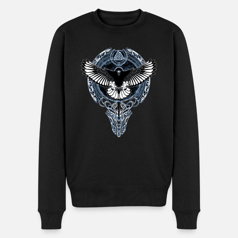 Wikinger Adler - Männer Premium Bio Pullover - Schwarz