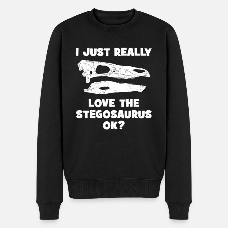 Stegosaurus Fossil Schädel - Männer Premium Bio Pullover - Schwarz