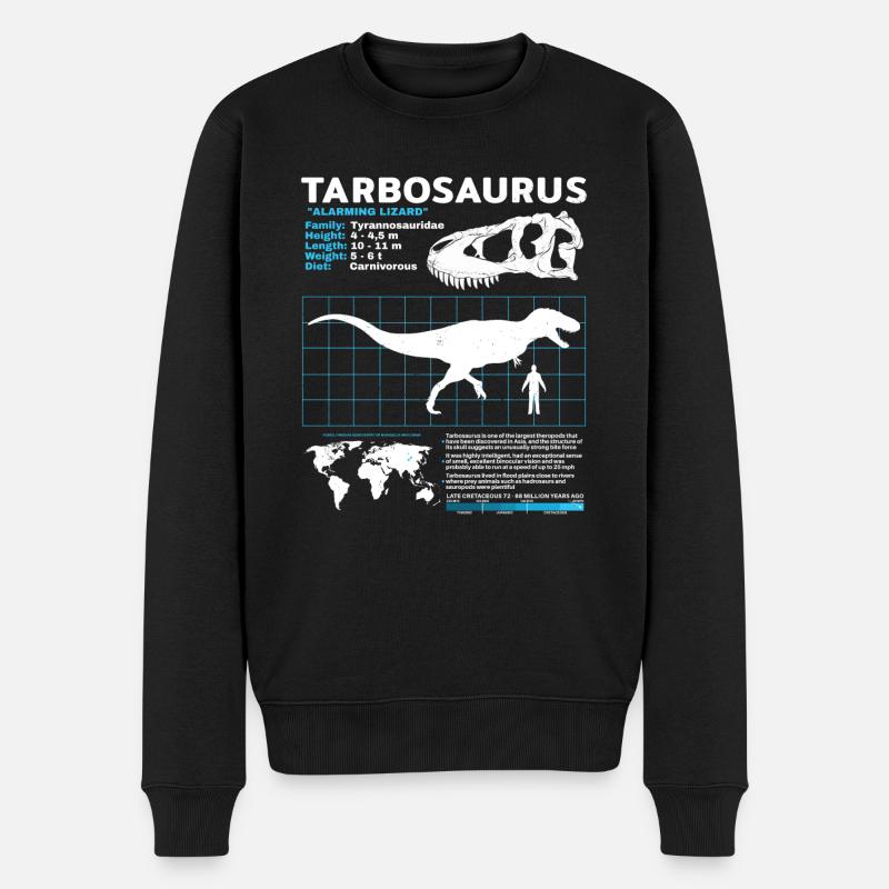 Tarbosaurus fact sheet - Men's Premium Organic Jumper - black