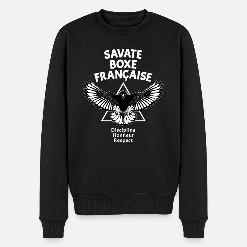 Savate Kickboxen Adler - Männer Premium Bio Pullover - Schwarz