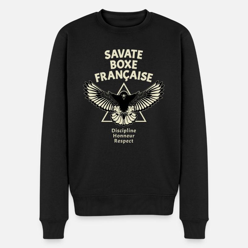 Savate Kickboxing Eagle - Men's Premium Organic Jumper - black