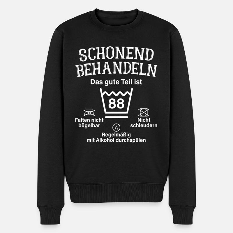 88. Geburtstag Schonend Behandeln 88 Teil Ist 88 - Männer Premium Bio Pullover - Schwarz