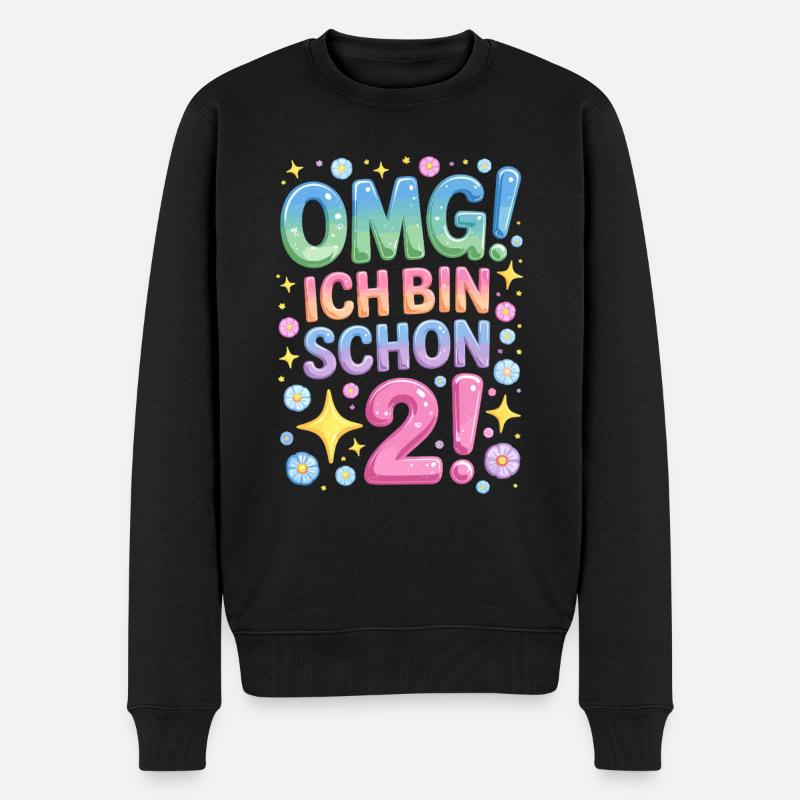 2. Geburtstag Mädchen OMG Ich Bin Schon 2 Jahre - Männer Premium Bio Pullover - Schwarz