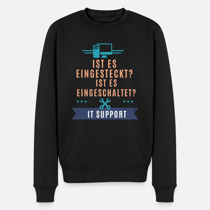 Pc Und Werkzeugsymbol - Tech Support - Männer Premium Bio Pullover - Schwarz