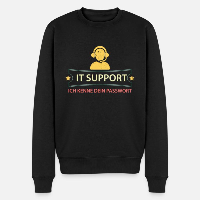 Ich Kenne Dein Passwort - Tech Support - Männer Premium Bio Pullover - Schwarz