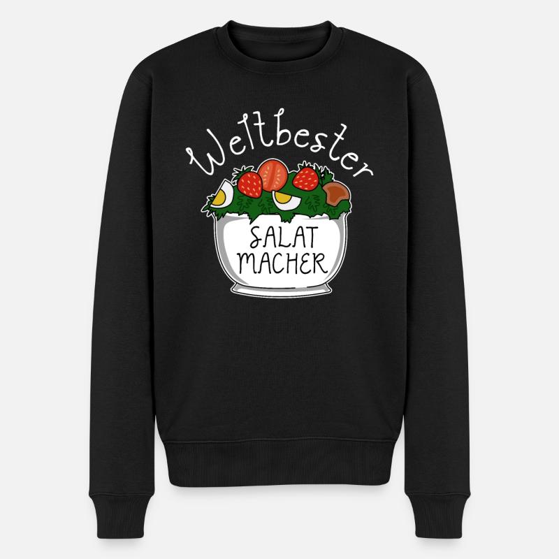 Schüssel Salat - Vegetarier - Männer Premium Bio Pullover - Schwarz