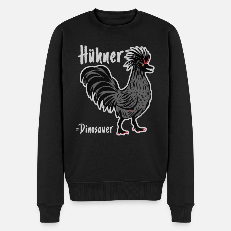Hühner sind Dinosauer - Männer Premium Bio Pullover - Schwarz