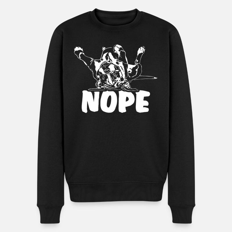 BOXER Nope Hundespruch Hunde Spruch Hundesport - Männer Premium Bio Pullover - Schwarz