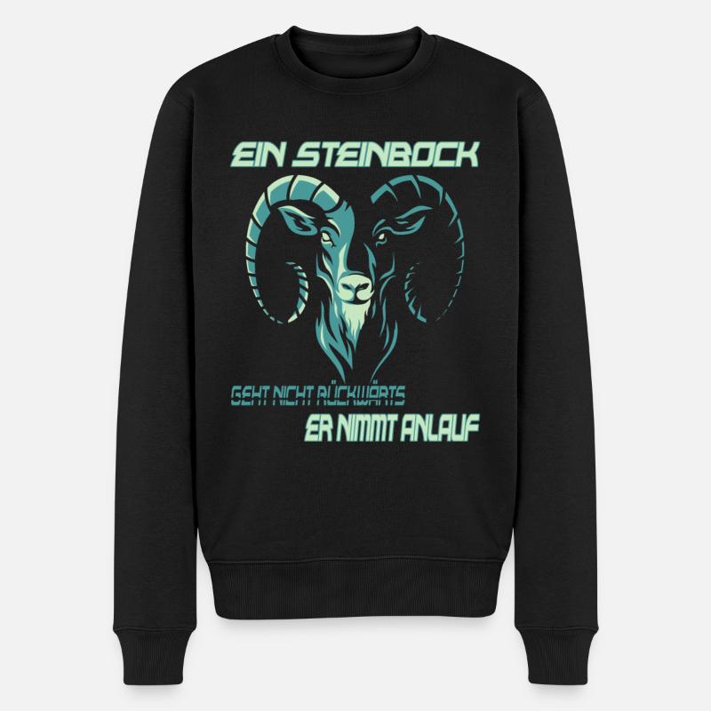 Sternzeichen Steinbock Dezember bis Januar - Männer Premium Bio Pullover - Schwarz